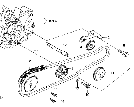 Brazo tensor de cadenilla wave HONDA 100 original