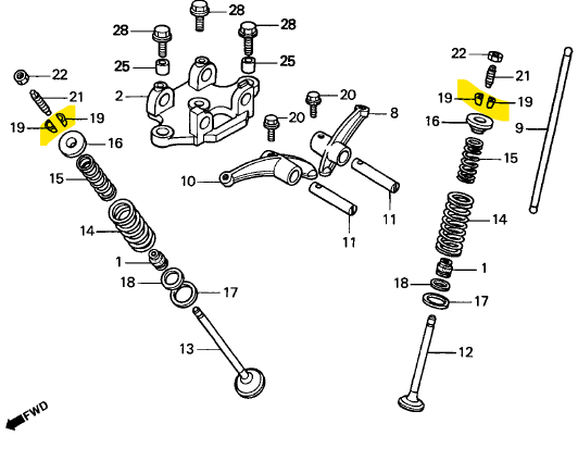 Cuna de válvula xlr 125 - cbz HONDA 160 original (unidad 1)