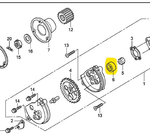 Rotor externo de la bomba de aceite e-storm HONDA 125 original