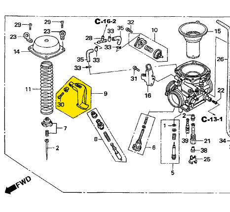Perilla de choke xr tornado 250 HONDA original