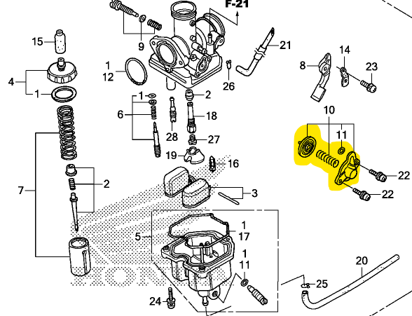 Diafragma de carburador de baja xr HONDA 150 original