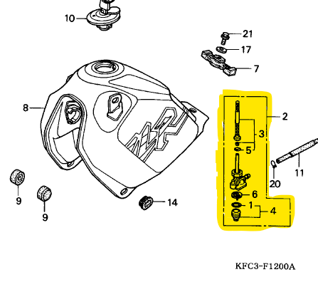 Llave de gasolina HONDA XL 125, XL 185