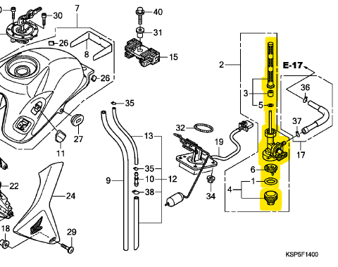 Llave de gasolina invicta HONDA 150 original