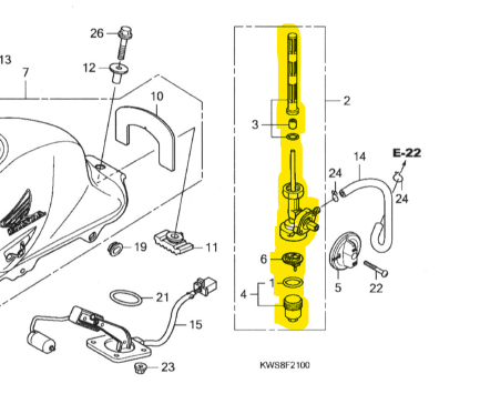 Llave de gasolina cb HONDA 110 original