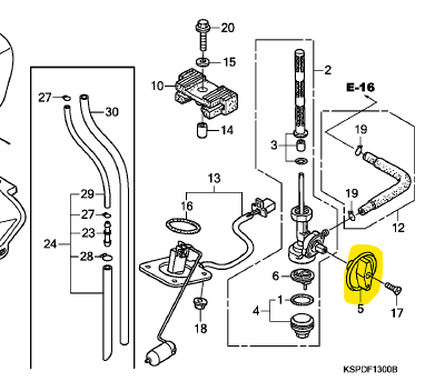 Perilla para llave de gasolina cbf HONDA 150 original