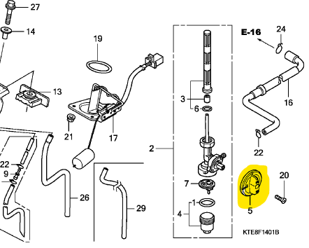 Perilla para llave de gasolina cbf HONDA 125 original