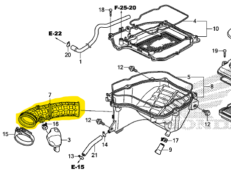 Manguera para filtro de aire cb HONDA 160 original