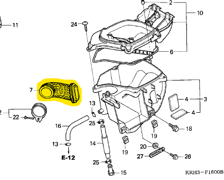 Manguera para filtro de aire nxr 125 - xr 125l HONDA original