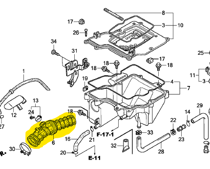 Manguera para filtro de aire cbf HONDA 150 original