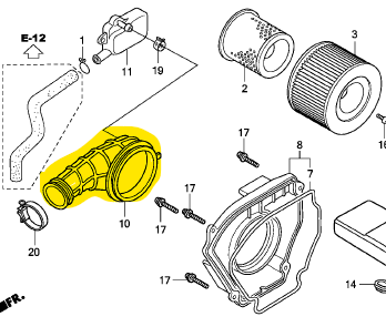 Manguera para filtro de aire e-storm HONDA 125 original