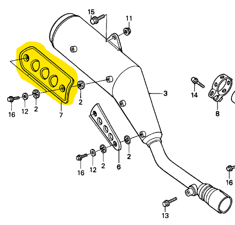 Rejilla trasera de mofle xlr HONDA 125 original
