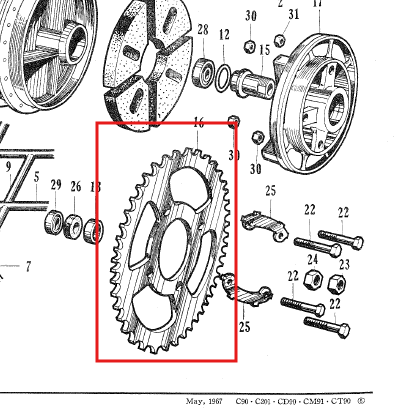 Sprocket (dientes 39) HONDA C 90, C90