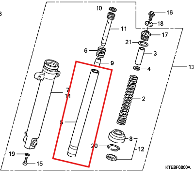 Barra De Suspensión Delantera Cbf Honda 125 Original