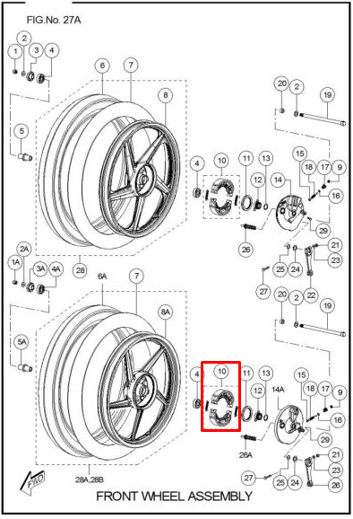 Bandas de freno traseras rtr 160 - delanteras sport TVS 100 original