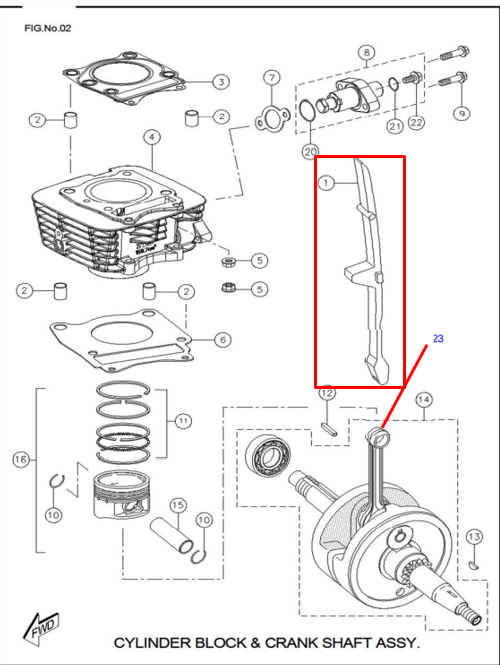 Guia de cadenilla rtr 160/tvs 180 original