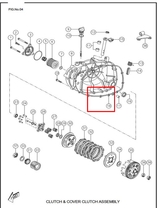 Empaque clutch rtr 160/tvs 180 original