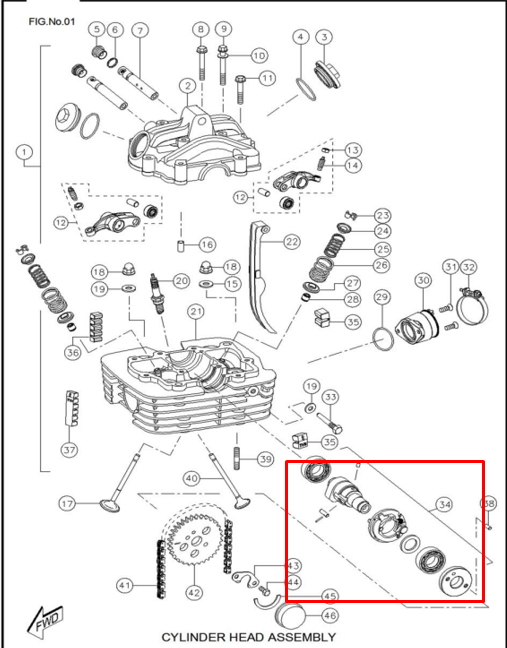 Arbol de levas rtr 160/tvs 180 original