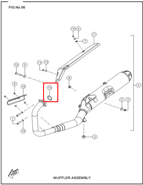 Empaque de mofle rtr 160/tvs 180 original