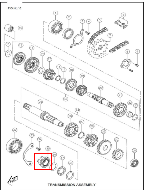 Piñon de crank rtr 160/tvs 180 original