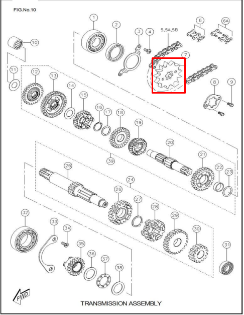 Piñon de arrastre rtr TVS 160 original (dientes 13)