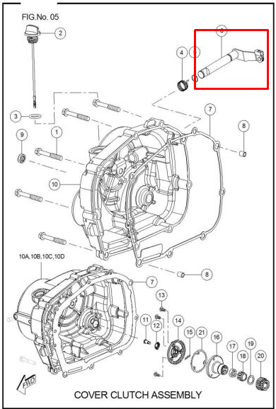 Leva de clutch sport TVS 100 original