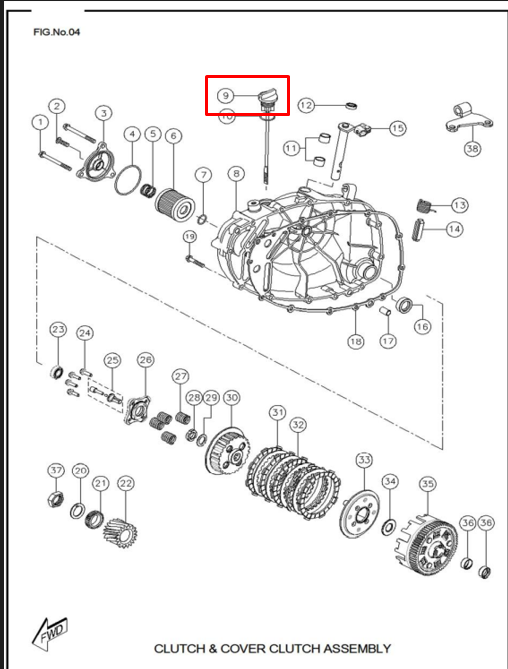 Tapa nivel de aceite rtr 160/tvs 180 original