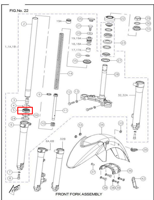 Retenedor de telescopio (30-42-11) rtr 160/tvs 180 original