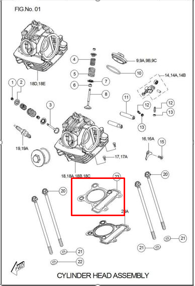 Empaque de culata sport TVS 100 original