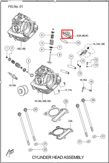 Tapa valvulas sport TVS 100 original