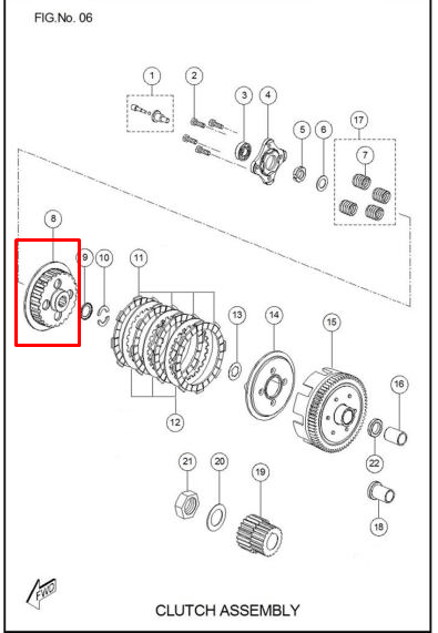 Campana porta resortes de clutch sport TVS 100 original