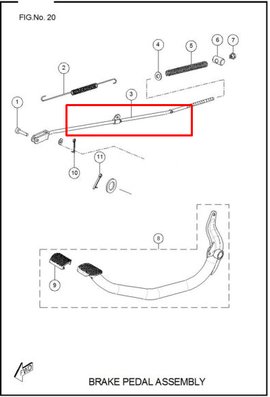 Varilla de freno sport TVS 100 original