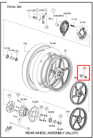 Buje porta sprocket sport TVS 100 original