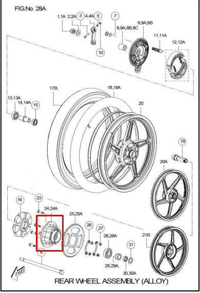 Porta sprocket sport TVS 100 original