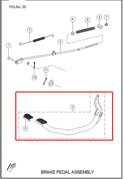 Pedal de freno sport TVS 100 original