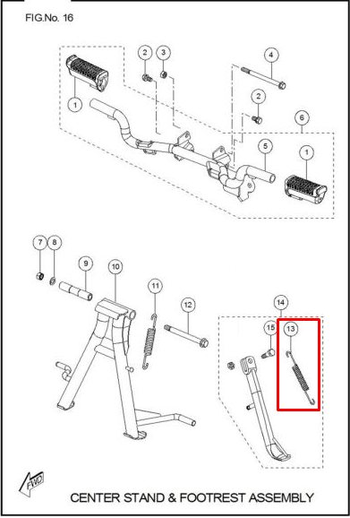 Resorte de gato lateral sport TVS 100 original