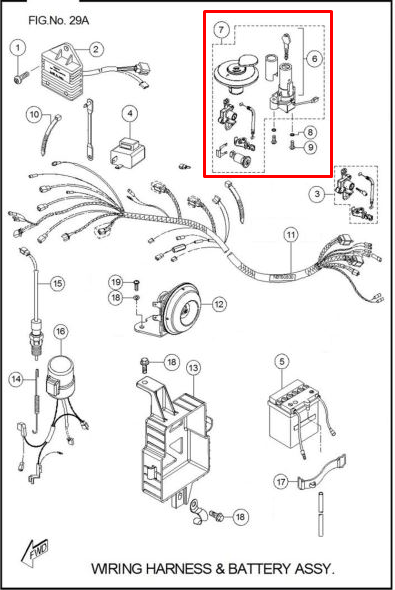 Kit switch de encendido sport TVS 100 original