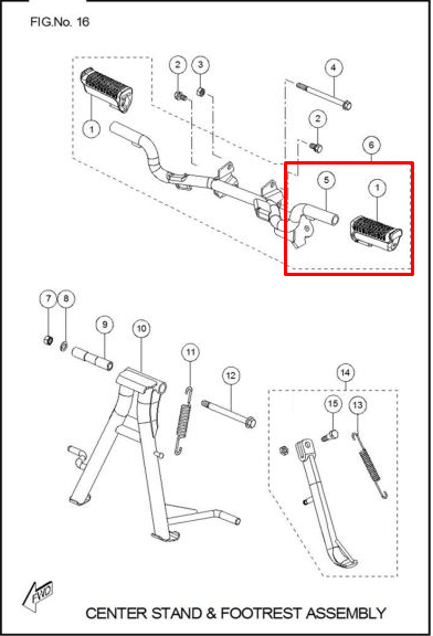 Reposapie sport TVS 100 original (delantero)