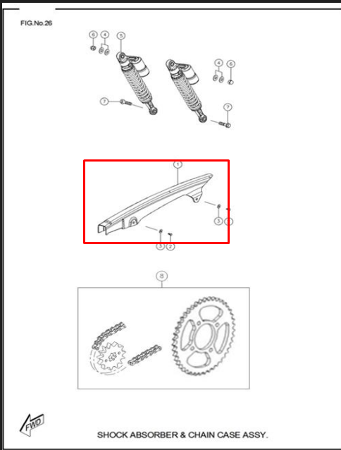 Guardacadena rtr 160/tvs 180 original
