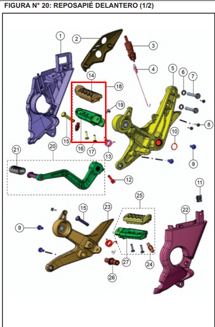 Reposapie rtr 160/tvs 180 original (delantero derecho)