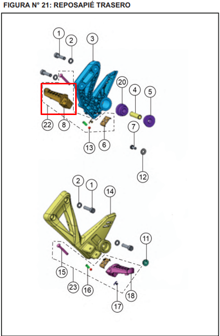Reposapie rtr 160/tvs 180 original (trasero derecho)