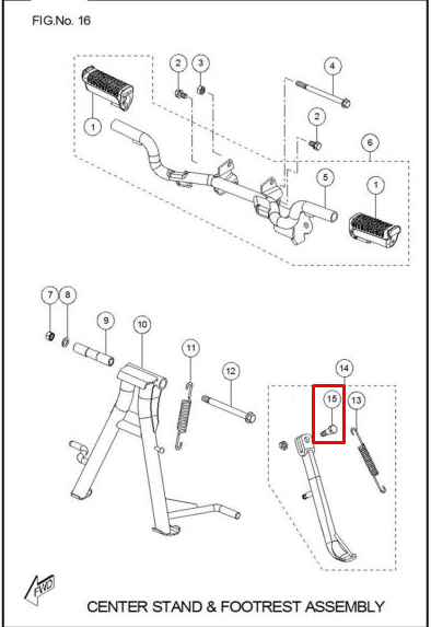 Tornillo de gato lateral sport TVS 100 original