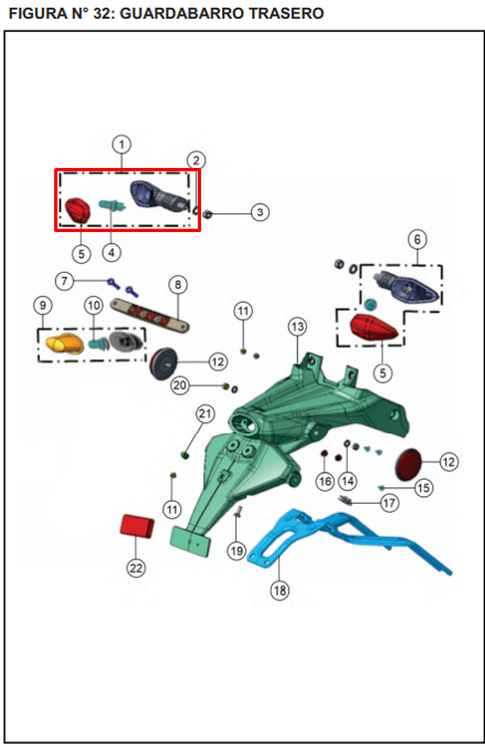 Direccional rtr 200 - rtr 160 ( valvulas 4) TVS original (trasera izquierda)