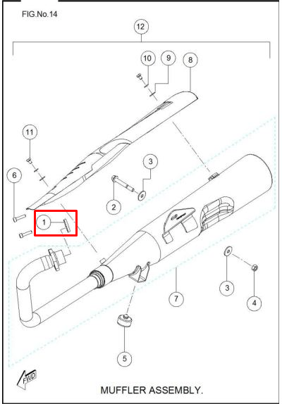 Empaque de mofle sport TVS 100 original