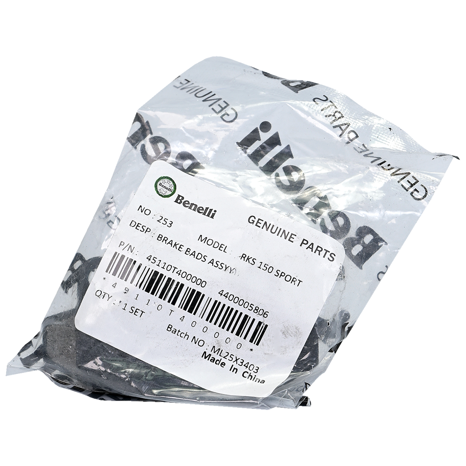 Pastillas de freno traseras tnt 25n - 180s - tnt 150i BENELLI original