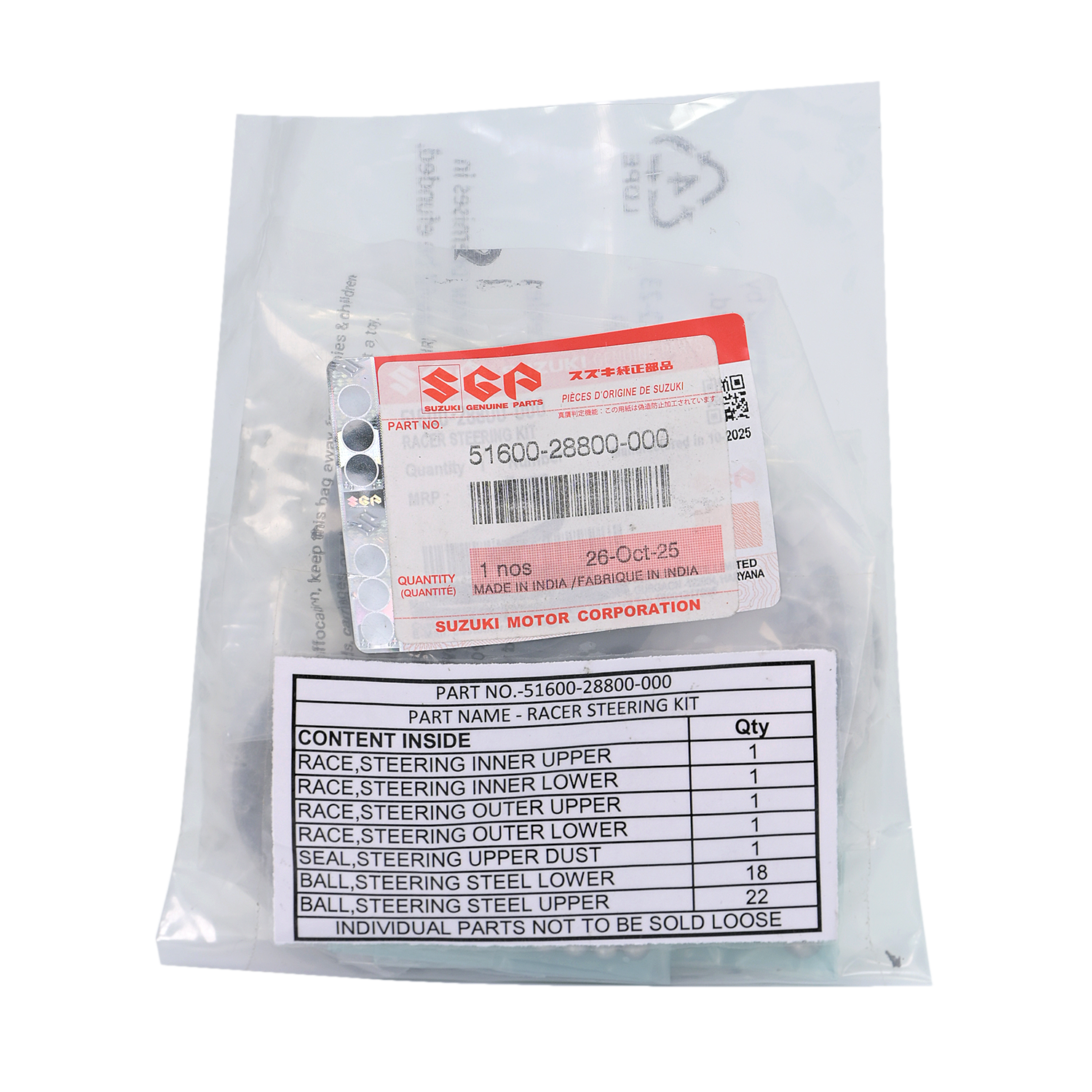 Kit cunas de direccion gixxer 150 - hayate SUZUKI 110 original
