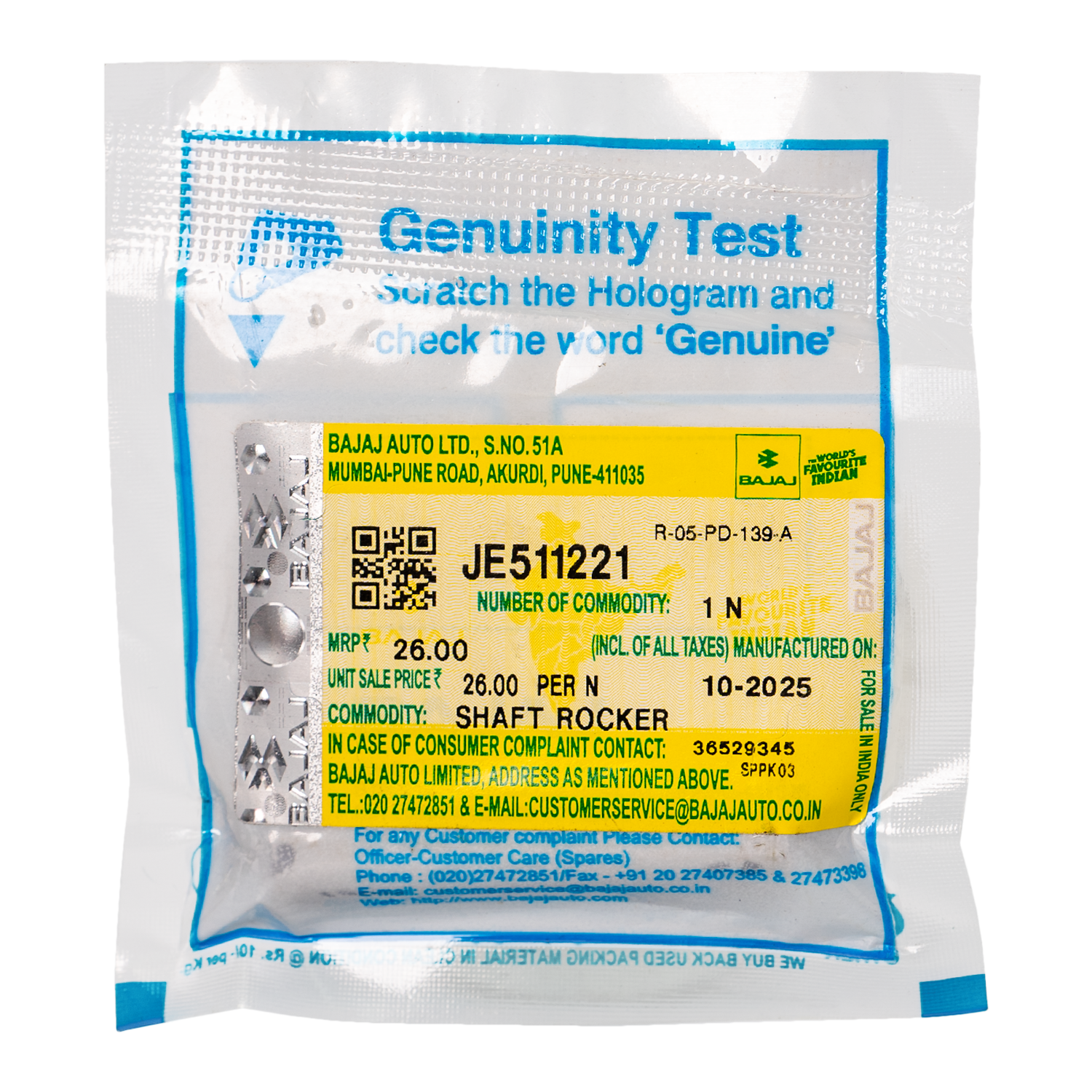 Pasador balancin de admision pulsar 150ns/as/160ns BAJAJ original