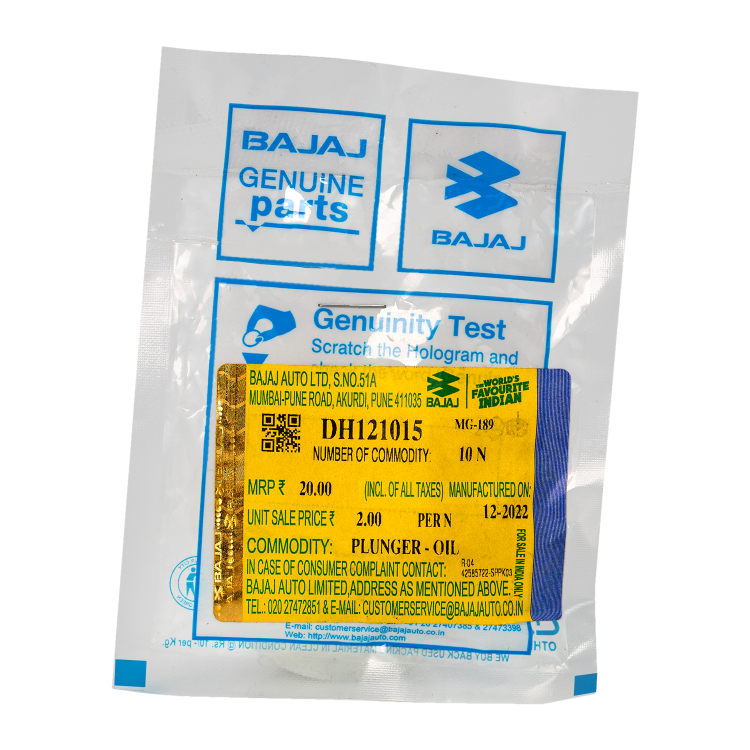 Tapon de aceite pulsar BAJAJ 180 original