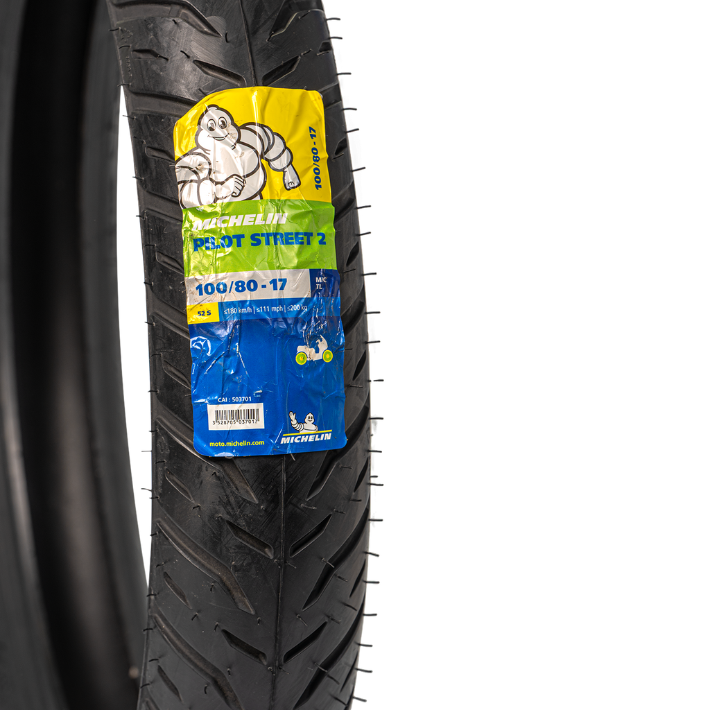 Llanta MICHELIN 100 80-pilot 17 street delantera 2 sellomatic