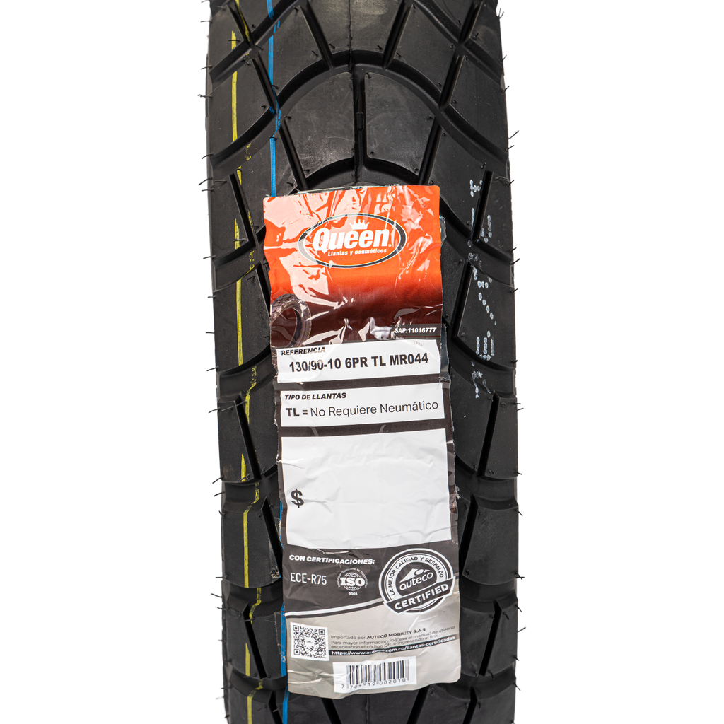 Llanta QUEEN tire 130 90-mr 10trasera 044 sellomatic