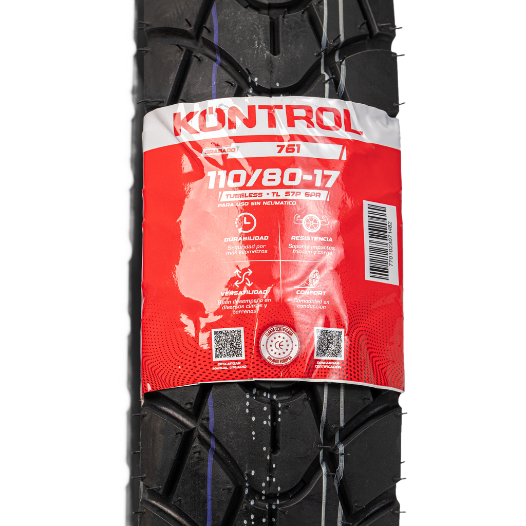 Llanta KONTROL 110 80-knt 17trasera 761 sellomatic